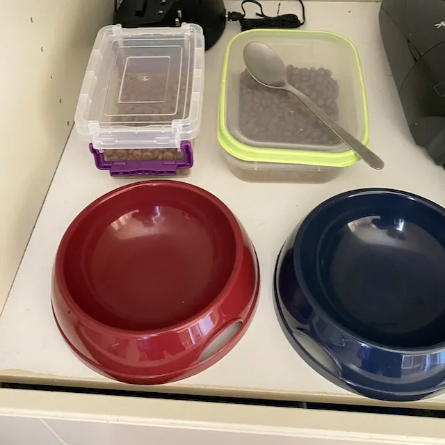 Different kind of kibble in each box