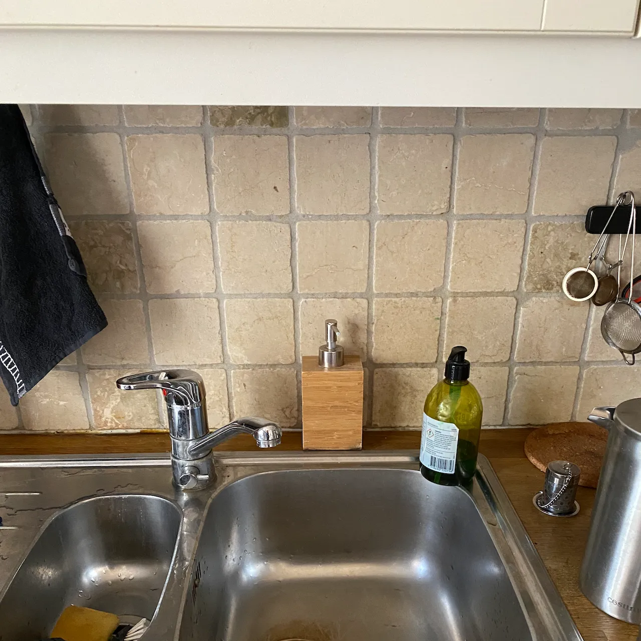 Light switch is right above the soap dispenser
