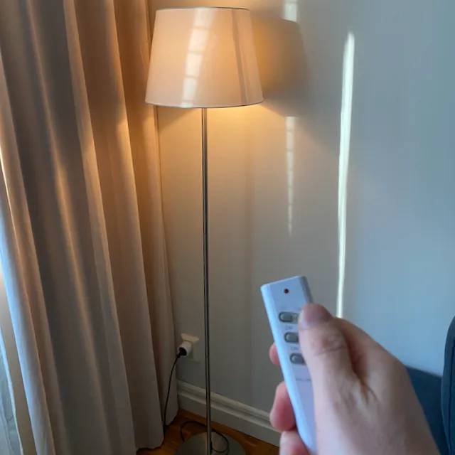 Top two buttons switches lights in the main room